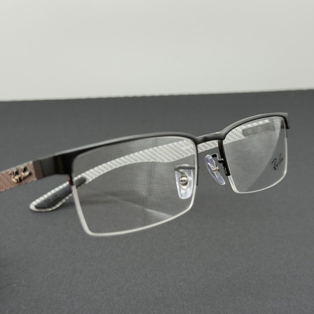 Ray Ban Rx Tech Series Eyeglasses RB8413 2504 Polished Carbon Fiber 54-17-145 - Picture 12 of 13